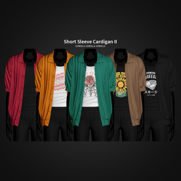 Alpha Short Sleeve Cardigan II by simsfinds - The Sims 4 Custom Content