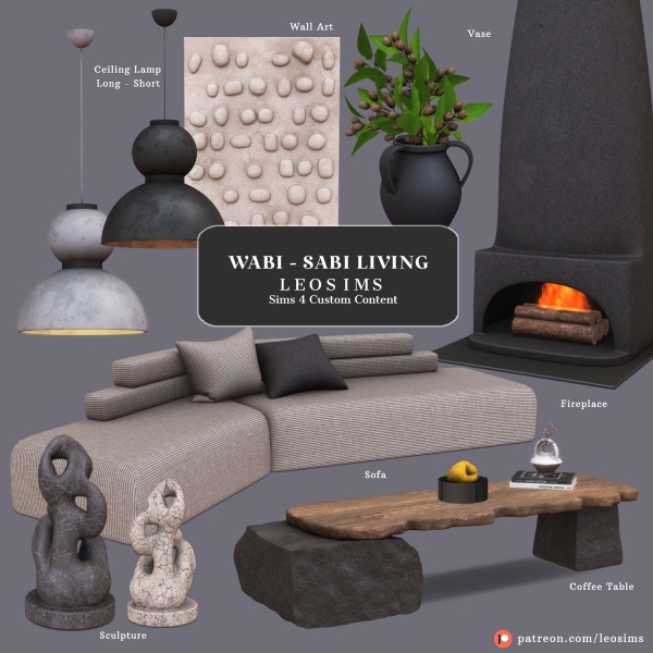 Wabi Sabi Living by leosims4cc - The Sims 4 Custom Content