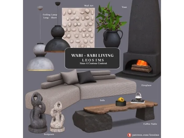 Wabi Sabi Living - The Sims 4 Custom Content