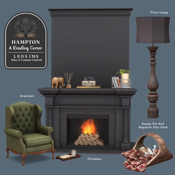 Hampton Reading Corner by leosims4cc - The Sims 4 Custom Content