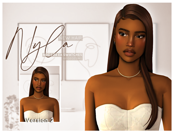 Maxis Match Nyla Hair by simsfinds - The Sims 4 Custom Content