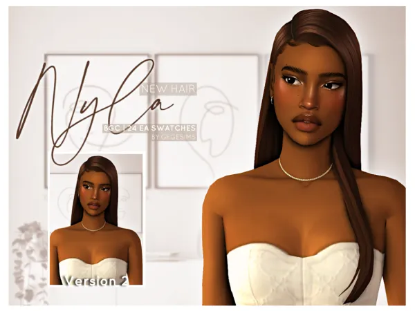 Maxis Match Nyla Hair by gegesims - The Sims 4 Custom Content