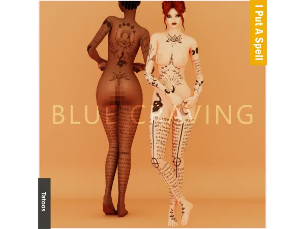 Mix Blue Craving Cursed Tatoos - The Sims 4 Custom Content