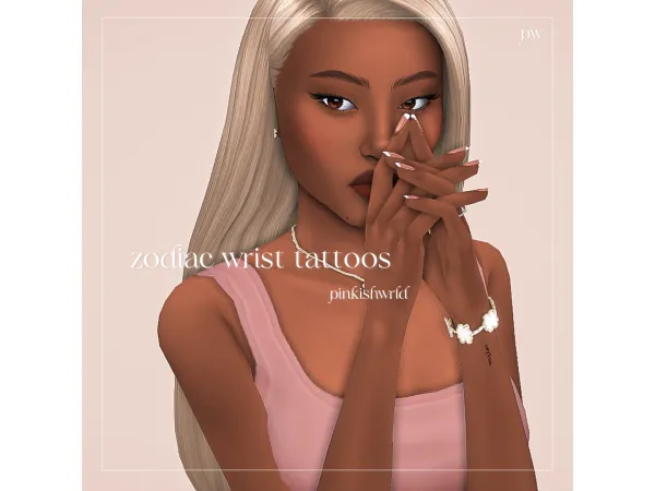 Mix simlish wrist zodiac tattoos by pinkishwrld - The Sims 4 Custom Content