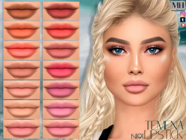 Alpha Temena Lipstick N191 by magichandcc - The Sims 4 Custom Content