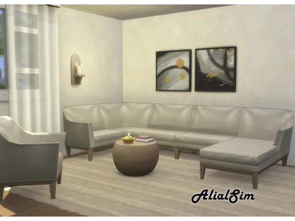 Maxis Match Leather Module Sofa - The Sims 4 Custom Content