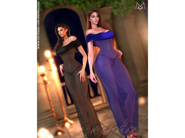 Alpha MERMALADE Tulle Dress (Early Access) by mermalade - The Sims 4 Custom Content