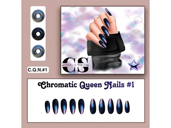 Alpha Chromatic Queen Nails N1 - The Sims 4 Custom Content