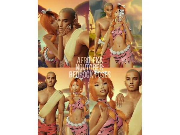 AFROxFKA Novtober: Bedrock Poses (In-Game) by afrosimtricsimmer
