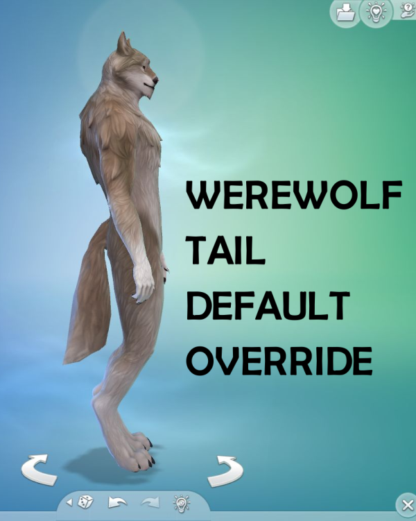 Maxis Match Werewolf Longer Tail Override by simsfinds - The Sims 4 Custom Content
