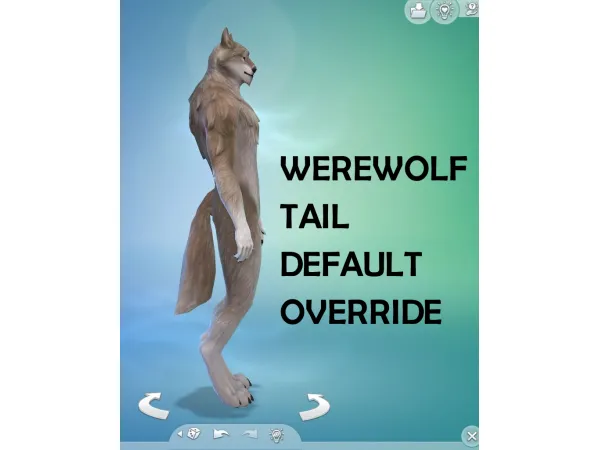 Maxis Match Werewolf Longer Tail Override by Banica14 - The Sims 4 Custom Content