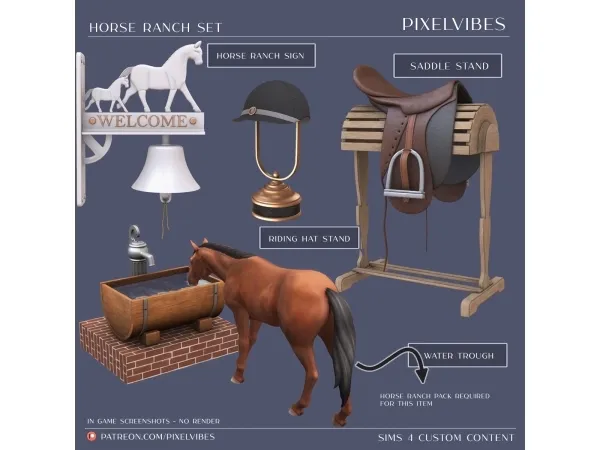 Alpha Horse Ranch Set - The Sims 4 Custom Content