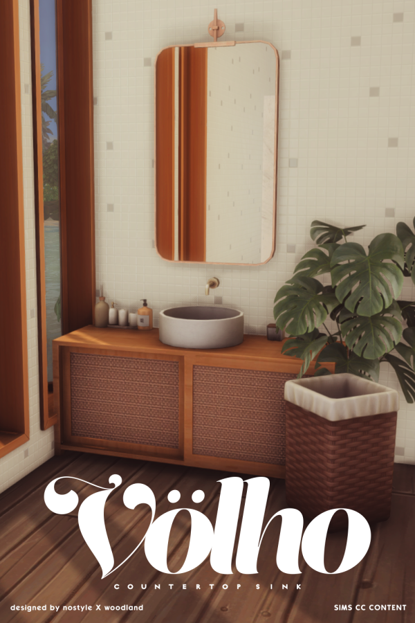 Maxis Match [N O S T Y L E X W O O D L A N D] Völho CounterTableSink by simsfinds - The Sims 4 Custom Content