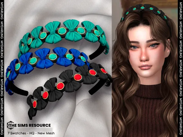 Alpha bow tiara with gem NA026 - The Sims 4 Custom Content