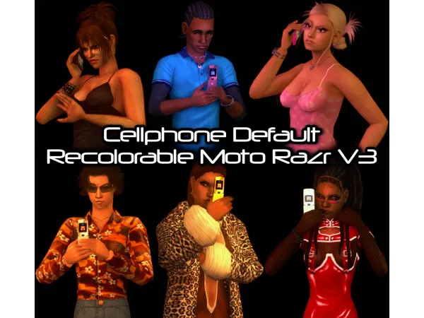 Cellphone Default RECOLORABLE Moto Razr V3 - The Sims 2 Custom Content