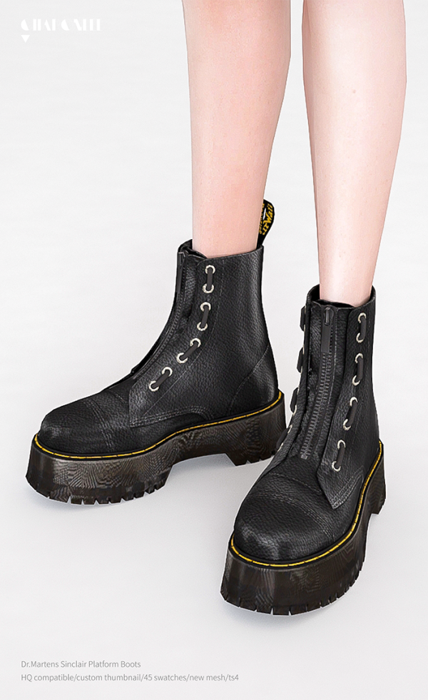 Alpha DrMartens Sinclair Platform Boots by simsfinds - The Sims 4 Custom Content