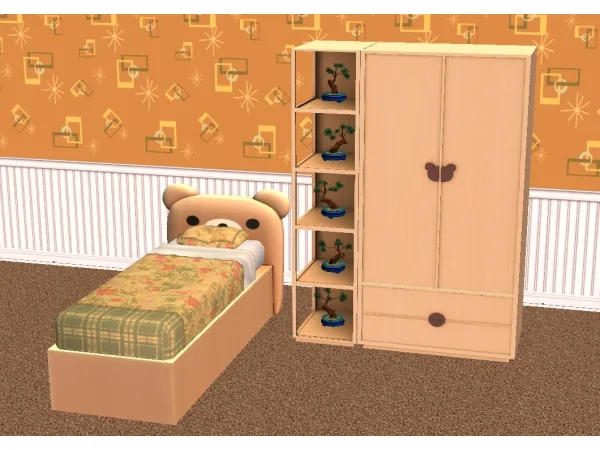 Bear Wardrobe and Bed for - The Sims 2 Custom Content