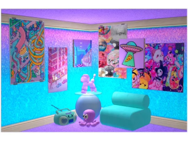 Vibrant Graphic Posters - The Sims 2 Custom Content