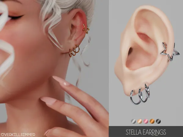Alpha Stella earrings - The Sims 4 Custom Content