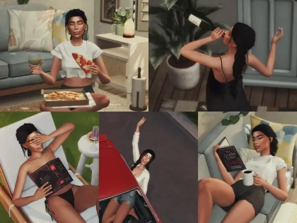Mix Carefree Pose Pack by katverse - The Sims 4 Custom Content