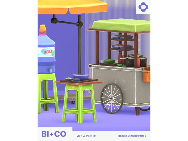 Maxis Match Viet A Porter Street Vendor Part 2 by BIplusCO - The Sims 4 Custom Content