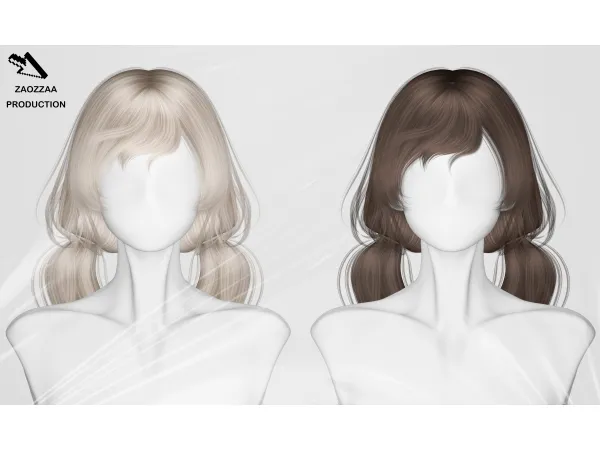 Alpha [ZAO]Fifty One Hair by ZAOZZAA - The Sims 4 Custom Content