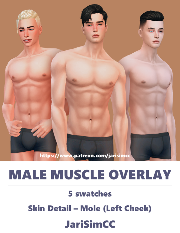 Mix JariSimCC Muscle Overlay Male by simsfinds - The Sims 4 Custom Content