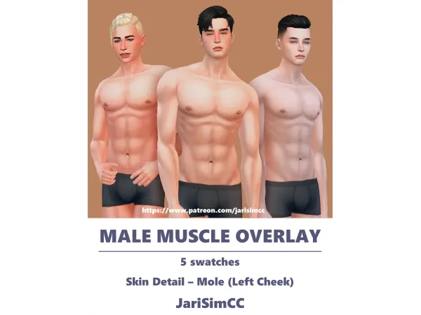 Mix JariSimCC Muscle Overlay Male by jarisimcc - The Sims 4 Custom Content
