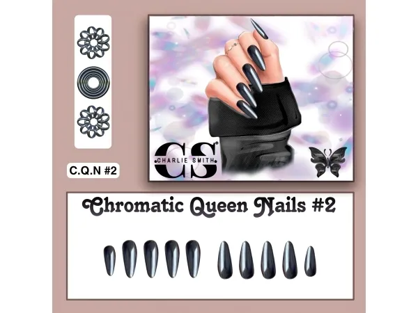 Alpha Chromatic Queen Nails N2 - The Sims 4 Custom Content