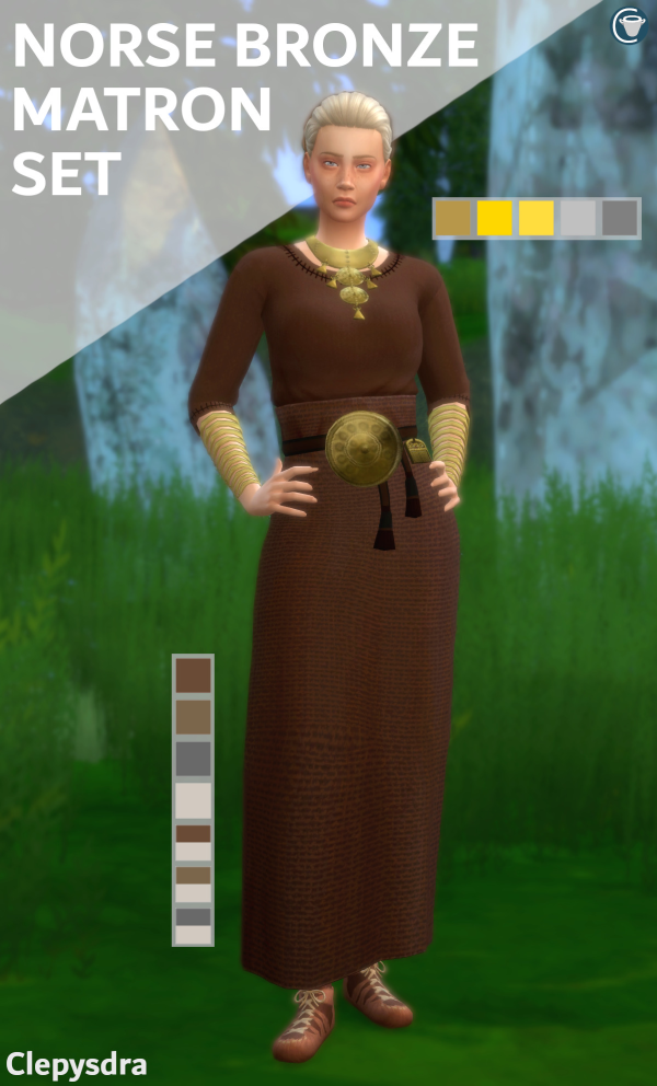 Maxis Match Norse Bronze Matron Set by simsfinds - The Sims 4 Custom Content