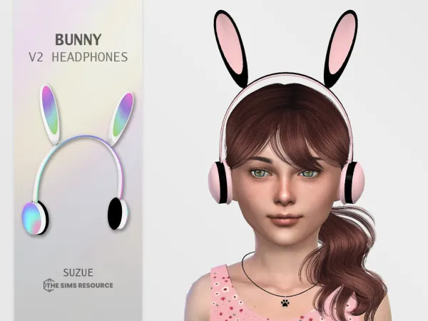 Alpha Bunny V2 Headphones Child - The Sims 4 Custom Content