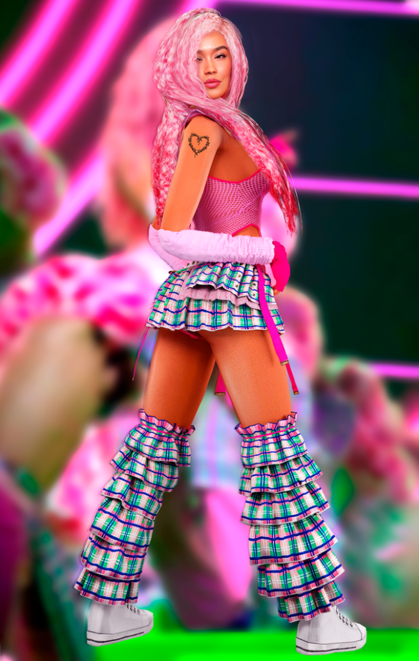 Alpha KAROL G VMAS 2023 OKI DOKI OUTFIT by simsfinds - The Sims 4 Custom Content