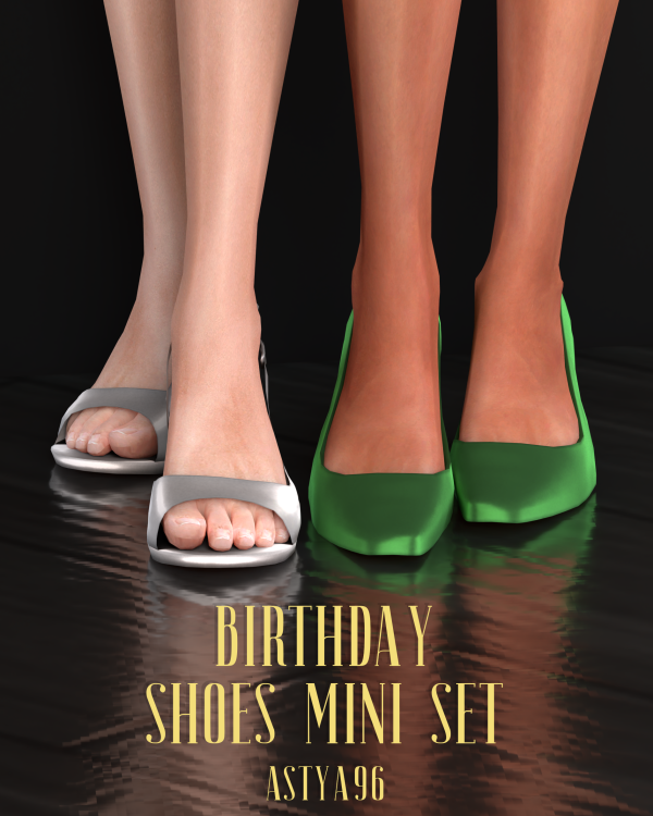 Alpha Birthday Shoes Mini Set by simsfinds - The Sims 4 Custom Content