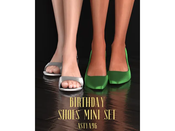 Alpha Birthday Shoes Mini Set by astya96 - The Sims 4 Custom Content