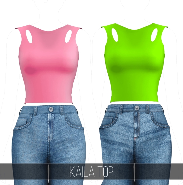 Alpha KAILA TOP by fifthscreations - The Sims 4 Custom Content