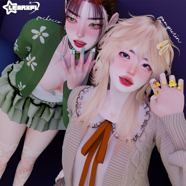 Alpha [SANRIO] Nails Pack by simsfinds - The Sims 4 Custom Content