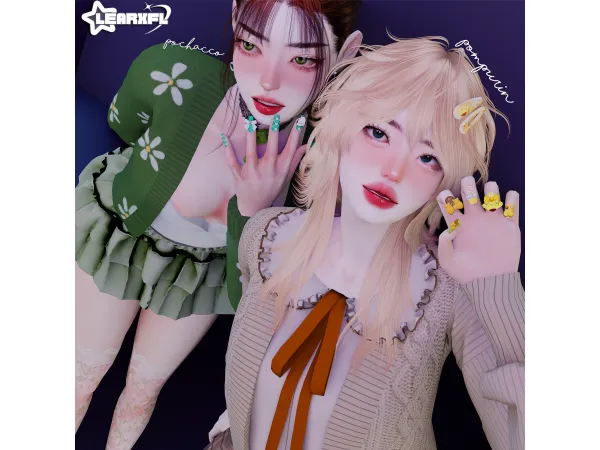 Alpha [SANRIO] Nails Pack by Learxfl - The Sims 4 Custom Content
