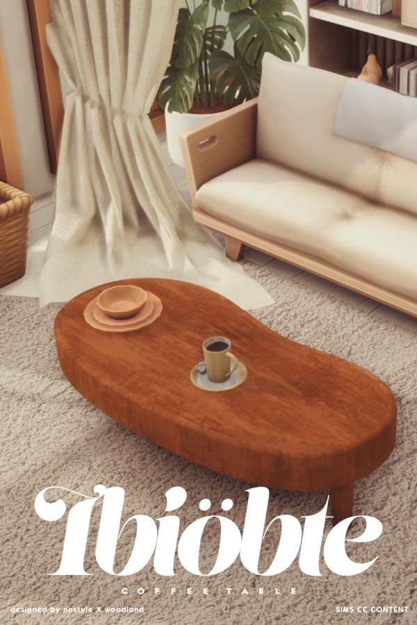 Maxis Match [N O S T Y L E X W O O D L A N D] Ibiöbte Coffee Table by simsfinds - The Sims 4 Custom Content