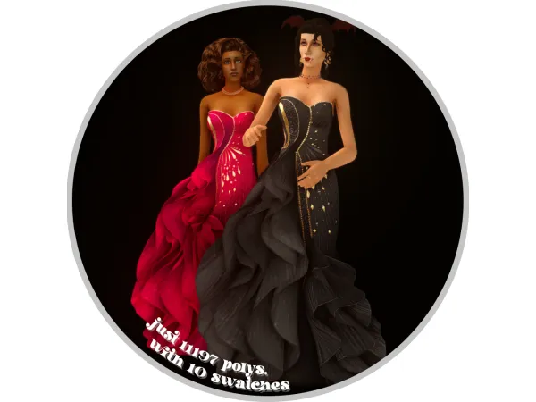 bicolor gown - The Sims 2 Custom Content