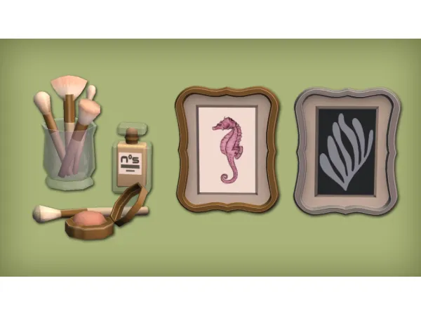 Rouge CCNo5 Brush Glass Ocean Frame Deco for - The Sims 2 Custom Content