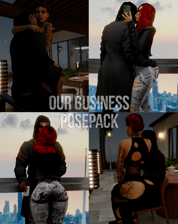Mix Our Business Posepack (In Game) by simsfinds - The Sims 4 Custom Content