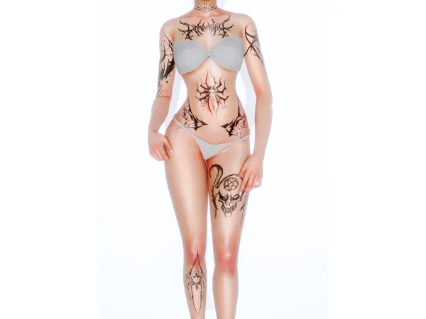 Mix RavenBlends Savannah Tattoo by RavenBlends - The Sims 4 Custom Content