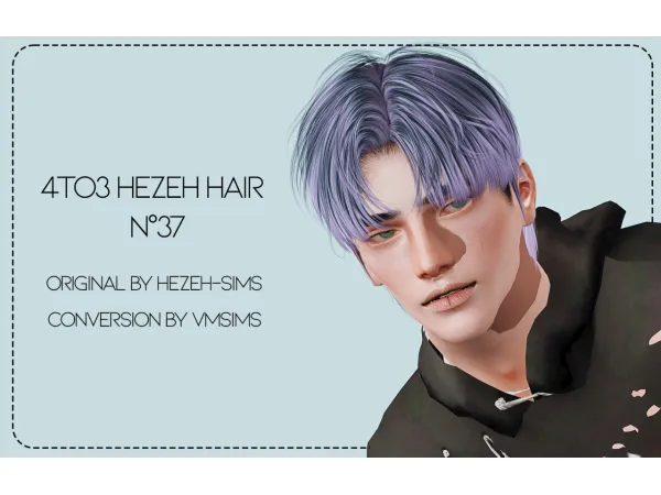 4TO3 HEZEH HAIR N37 by VMSIMS - The Sims 3 Custom Content