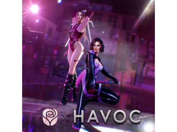 Mix [ROSELIPA] x HAVOC HAJNA and NINJA POSE by roselipa - The Sims 4 Custom Content