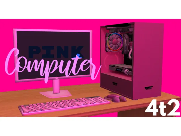 Pink Computer Build by trishasimma - The Sims 2 Custom Content