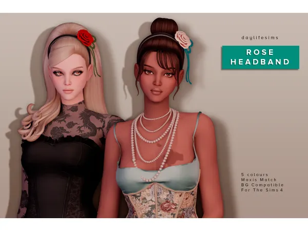 Maxis Match ROSE HEADBAND by simsfinds - The Sims 4 Custom Content