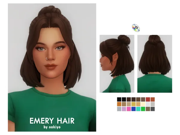 Maxis Match Emery Hair by oakiyo - The Sims 4 Custom Content