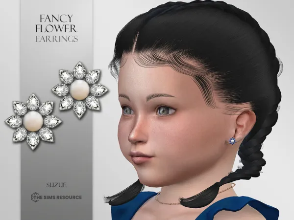 Alpha Fancy Earrings Toddler - The Sims 4 Custom Content