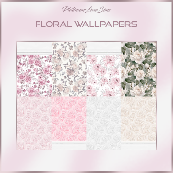 Alpha Floral Wallpapers by simsfinds - The Sims 4 Custom Content