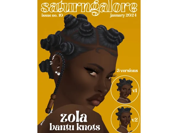 Maxis Match zola bantu knots by saturngalore - The Sims 4 Custom Content